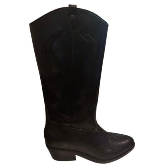 Nine West Women's Cwyft Mid Calf Boot in Black EUC Size 9 - Picture 5 of 9